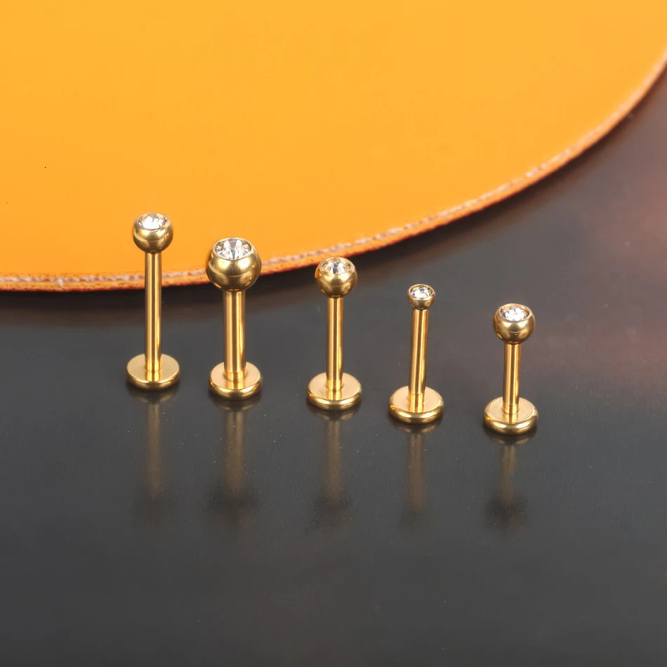 10Pcs/lot G23 Ear Tragus Lip Ring Nose Stud Crystal Internal Thread Helix Piercing Ear Stud Earring for Women Piercing 250103