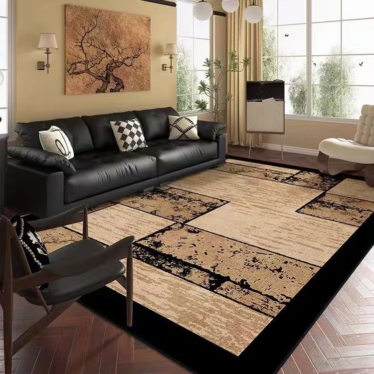 5141-55.3-PTX-Beige Striped Minimalist Rug Comfortable Large Area Living Room Rugs Refreshing Bedroom
