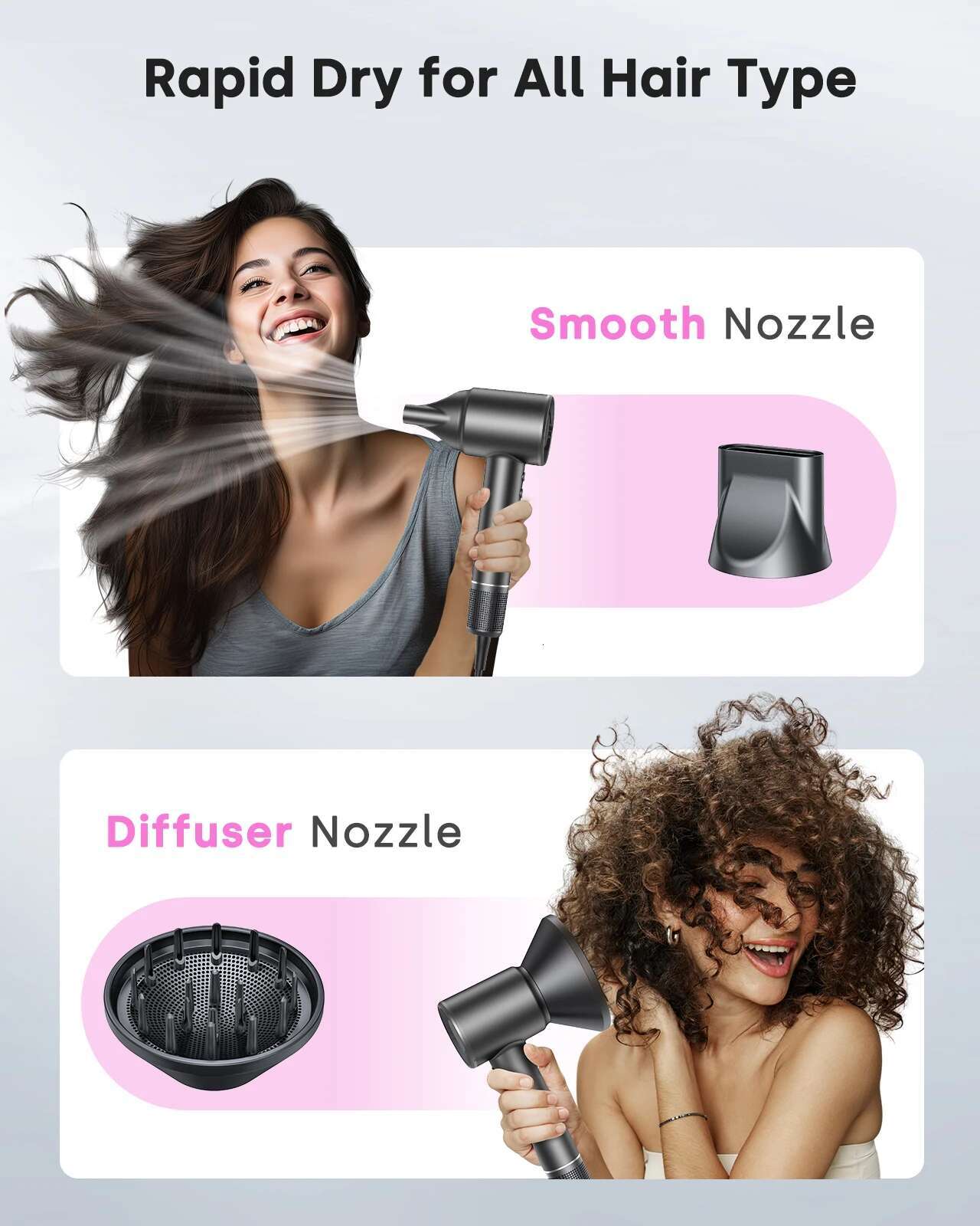 Hair Dryer High-Speed 120000 RPM 500 Million Ions Electric Low Noise, Constant Temperature And Quick Drying For Home Salons