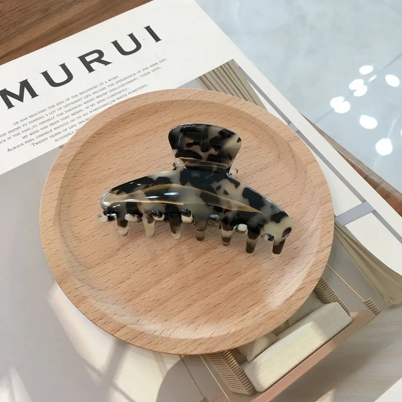 Korean Fashion Hairpins High Quality Leopard Grain Acetate Hair Claws Clips Accessories For Women Girls Crab Hair Clip 250103