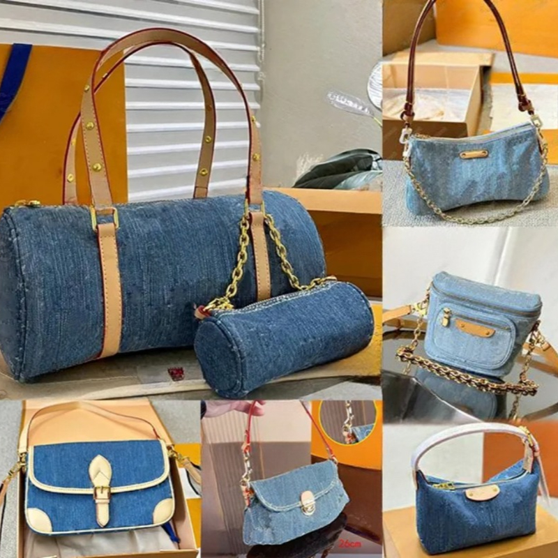 Designer Denim Fabric Handbag Soft Portable Lady Chic Tote Bags Washed Denim Casual Women's mini Bag Crossbody Bag 666