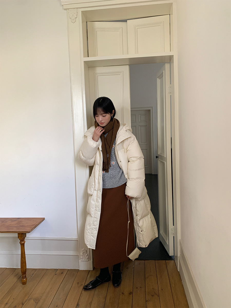 B5280 suit skirt 2024 winter new thick straight slim Korean style mid-length skirt