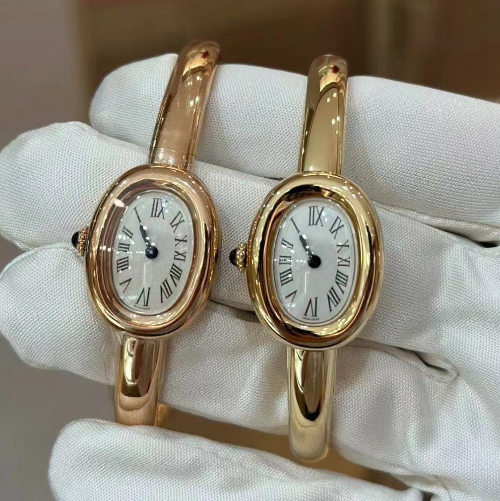 bangle watch real 18K gold covered never fade Size 15-17CM quartz watch for women counter quality TOP ladies Premium Gift 016