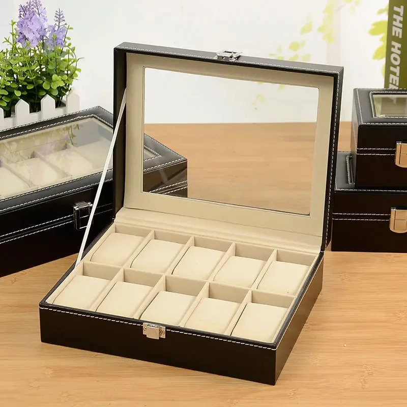 Leather watch box multi piece jewelry storage box watch display watch box handmade bracelet 250102