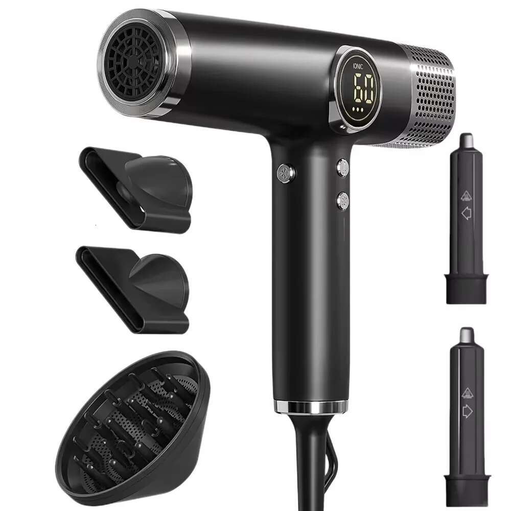 Portable Fast Drying Low Noise Negative Ionic High-Speed 110000 RPM Brushless Motor hairDryer Set with Magnetic Nozzle