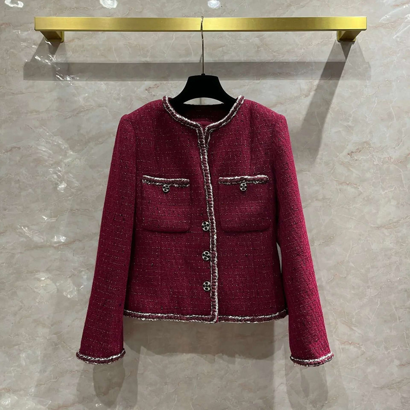 New Handmade Ribbon Tweed Coat, Women's Workshop, Exquisite Woolen