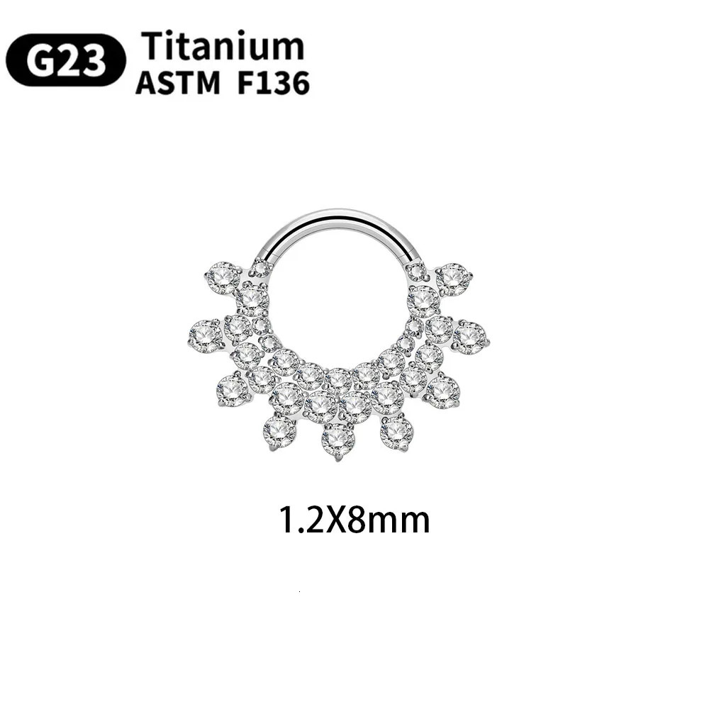 G23 Piercing Nose For Women Hoop Earrings ASTM-F136 Zircon Body Jewelry Nose Ring 250103
