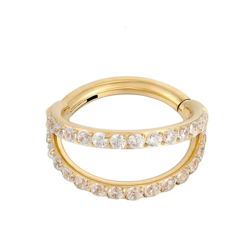 10/50pcs G23 Earrings Set 5A CZ Stones Sexy Nose Rings Daith Lip Hoops Ear Helix Cartilage Piercing Wholesale Jewelry 250103