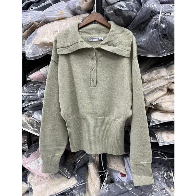 TRAF Sweater Autumn Womens Chic Elastic Slim Pullover Street Elegant Young Fashion 250103