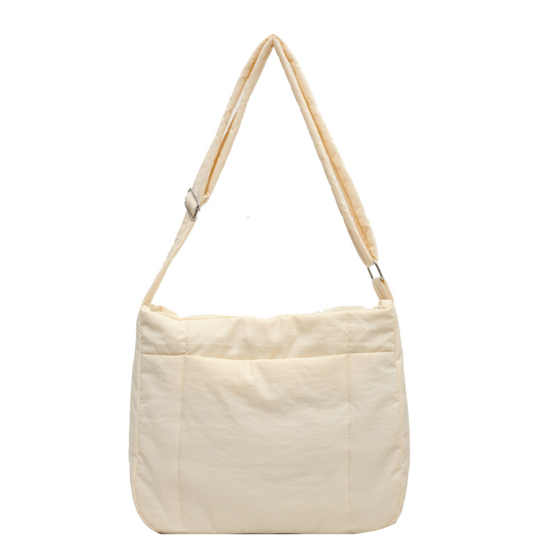 Small versatile single shoulder crossbody women's bag, large capacity, simple and fashionable, 2024 spring new down cotton bag