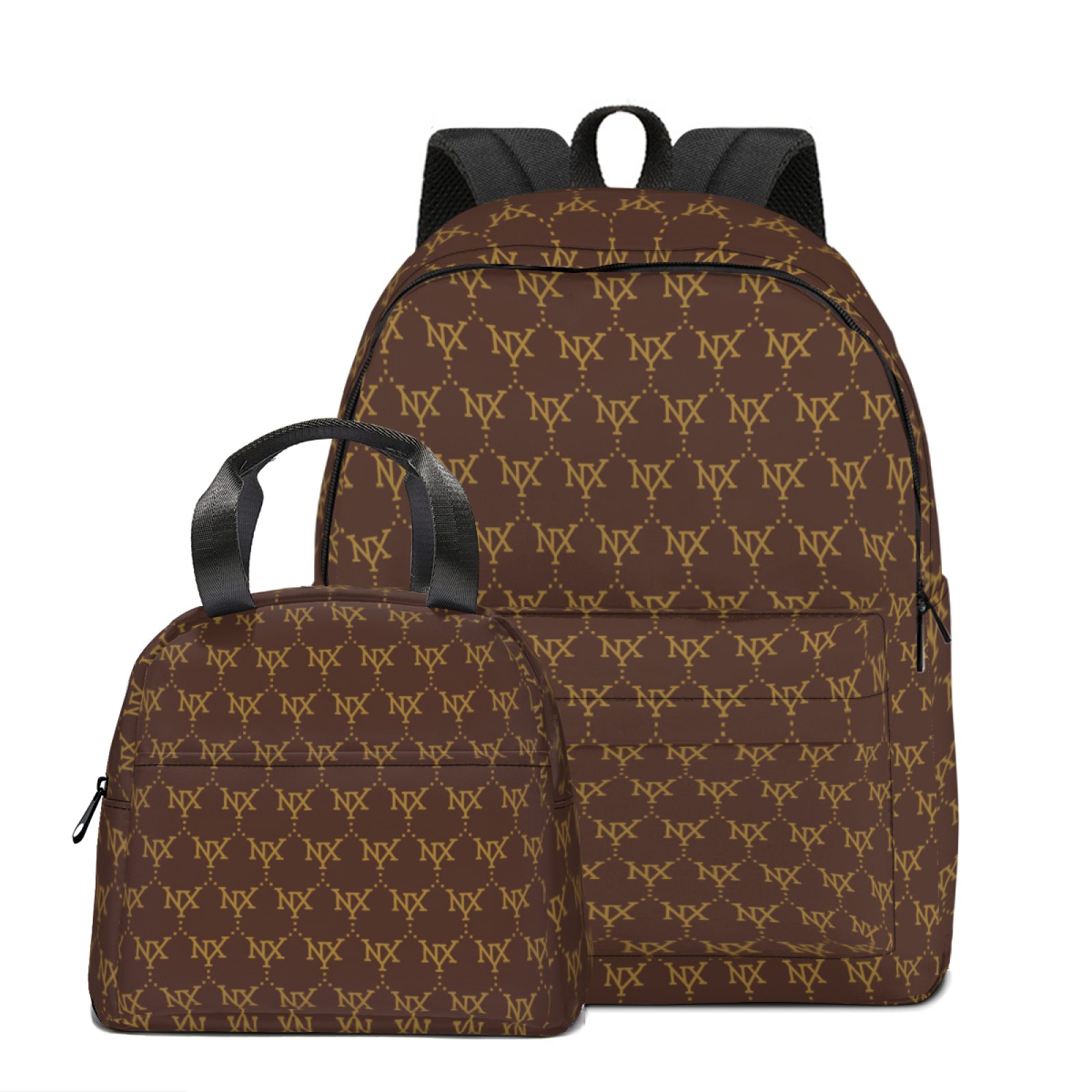 NXY 2-piece suit schoolbags backpack designer bag women backpacks book bags womens fashion all-match classic Letter back packs with totes lunch bag