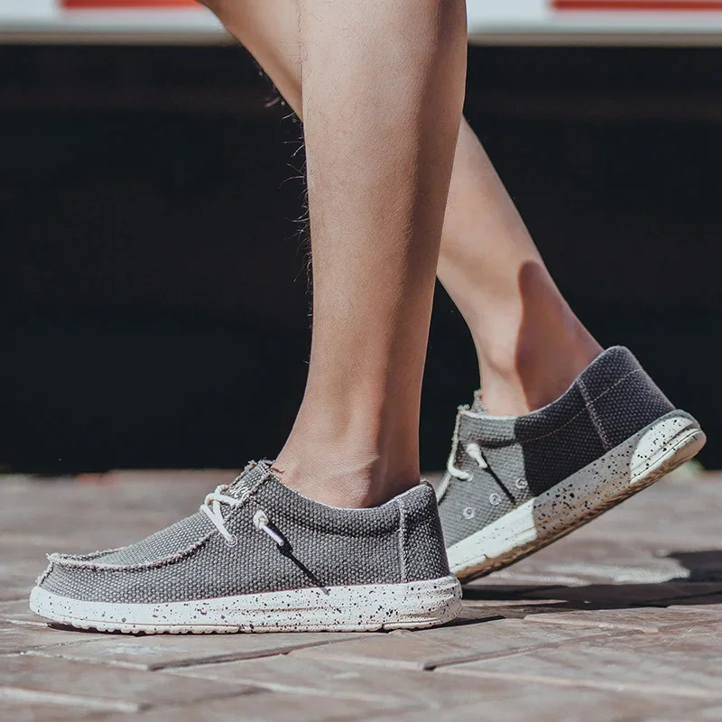 Summer Mens Canvas Shoes Denim Sneakers Mens Canvas Shoes Breathable Moccasins Vulcanized Shoes Mens Sneakers Shoes Plus Size 250106