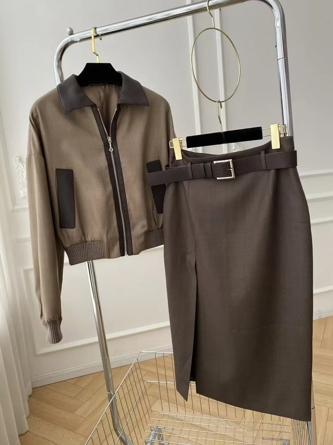Womens Dress Elegant Dresses For Women 2024 Female Dress Set Woman 2 Pieces Womens Suit Skirt Crop Top Suits 250103