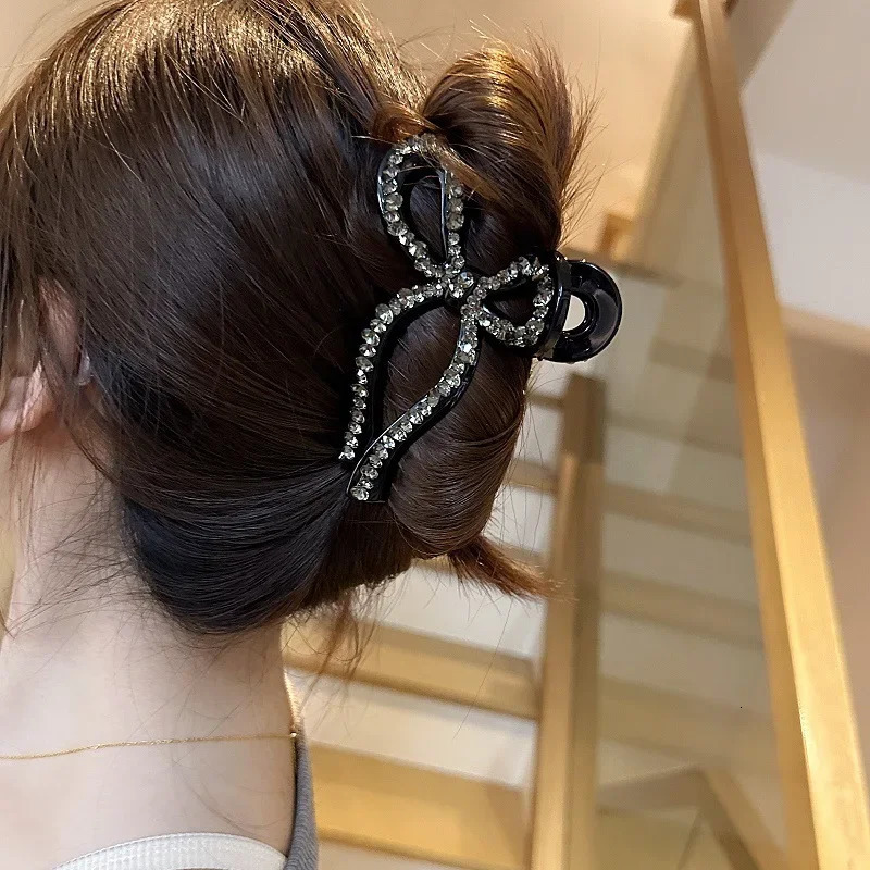 High-end Korean Style Full Bow Hair Clip Transparent Jelly Shark Clip Hair Tail Comb Grabber 250106