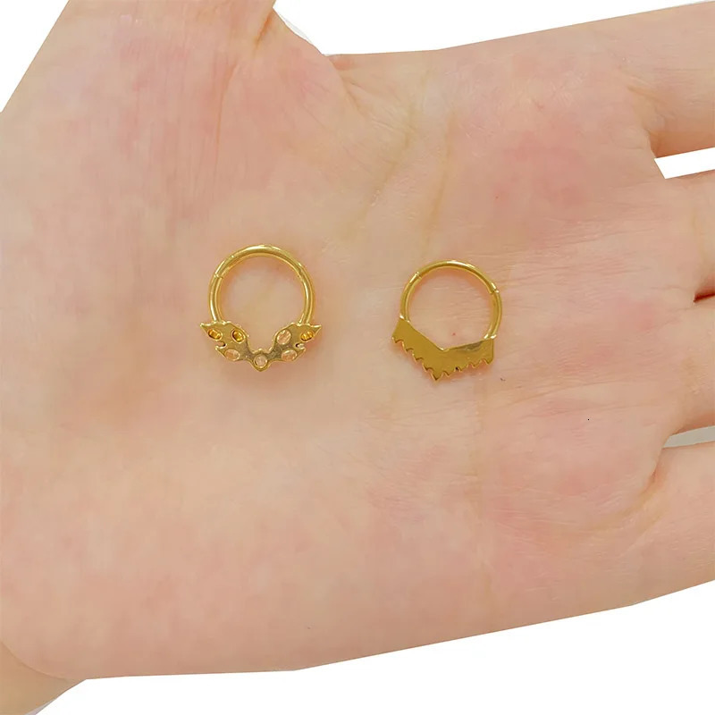 ASTM F-136 Ear Pair of Classic Plain Dome Nose Nipple Ring PIERC Earring Hoops Clicke Labret Rings Piercing Jewellery 250103