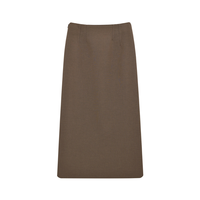 B5280 suit skirt 2024 winter new thick straight slim Korean style mid-length skirt