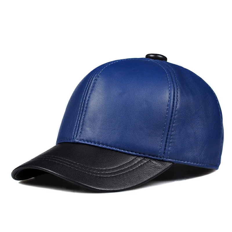 Unisex Real Leather Red Baseball Caps Sheepskin Casual Men Youth Duck Tongue Warm Hats Hip Pop Bonnet Femme Golf Sports 241230