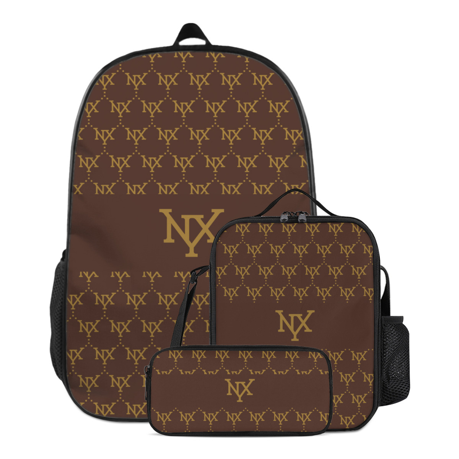 NXY 3-piece suit schoolbag designer bag backpack women backpacks bookbags womens fashion all-match simplicity back packs with insulated lunch bag and 