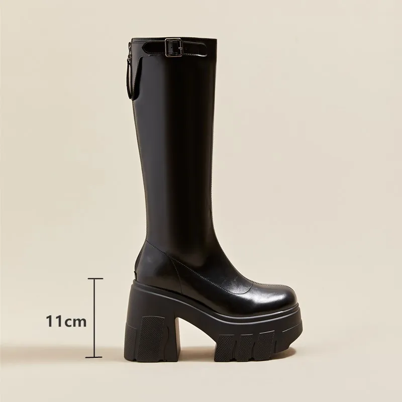 AIYUQI Women's Rider Boots Platform High Heel Women Roman Boots Skinny Heel High Women's Long Boots