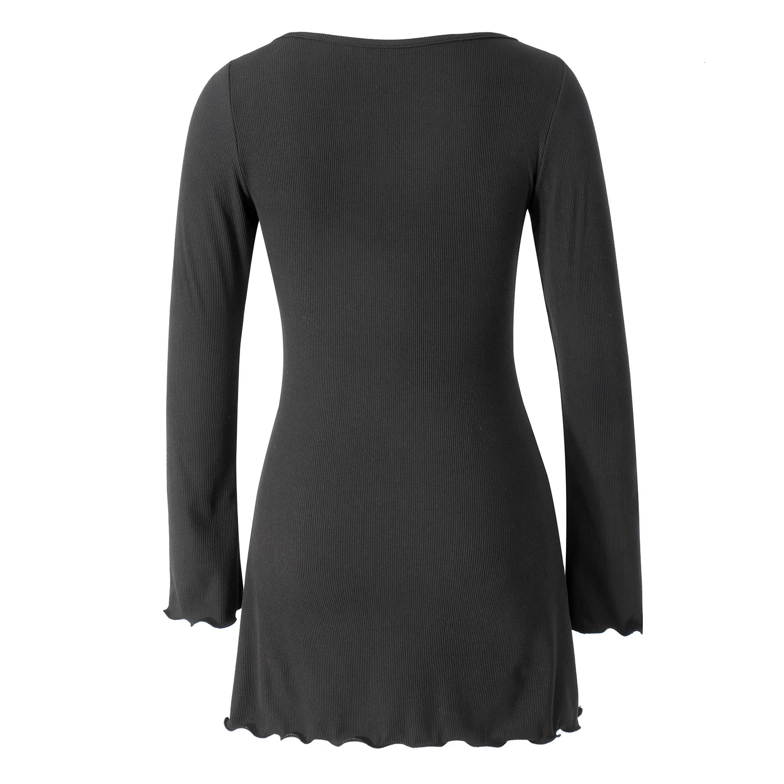 Women Bodycon Mini Dresses for Sexy Long Sleeve Ruched Short Dress Knit Sweater Fairy Grunge Y2K Streetwear 250106