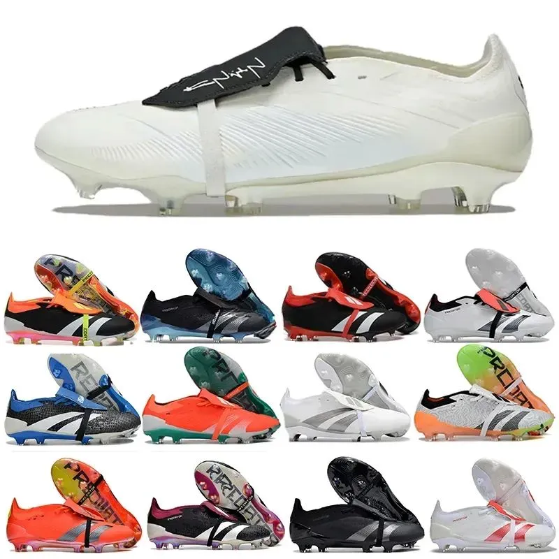 Designer Football Boot Mens Gift Bag Boots Accuracy+ Elite Tongue FG BOOTS Metal Spikes Football Cleats Men LACELESS Soft Leather Pink Soccer