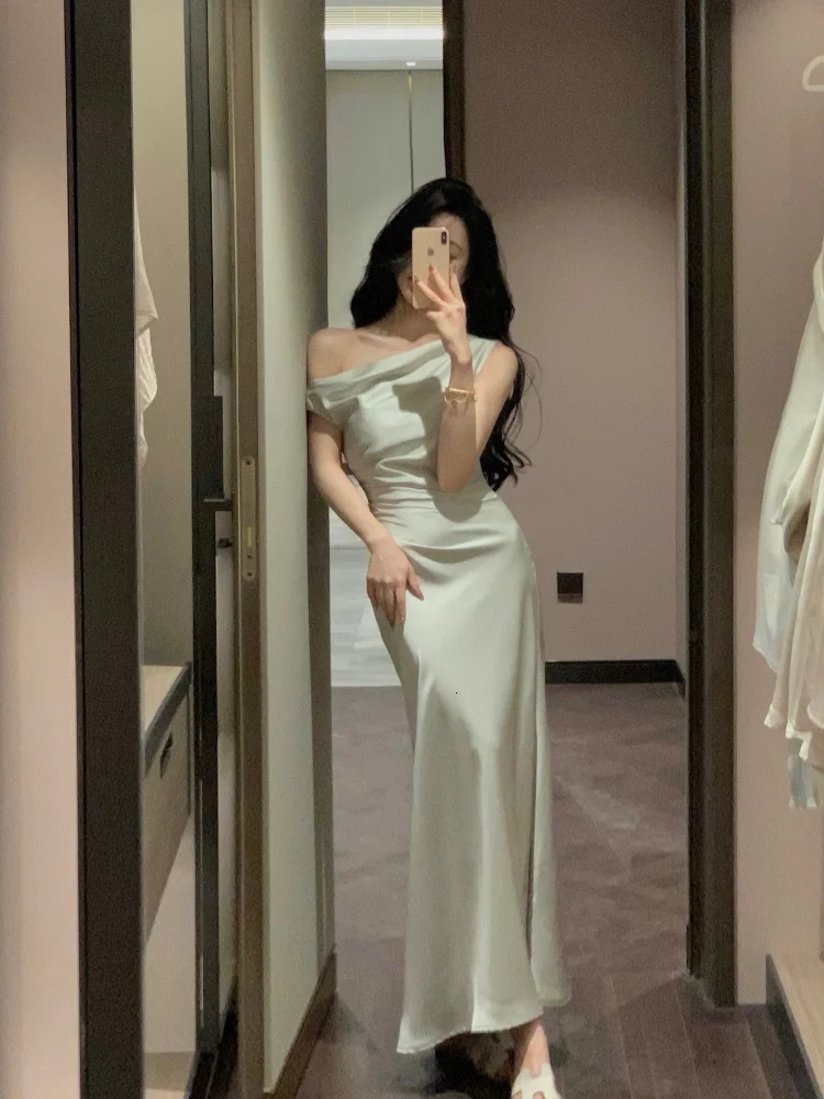 Elegant Off Shoulder Evening Party Dresse Summer Slim Solid Vestidos Woman Club Dress Fashion Vestido 250103