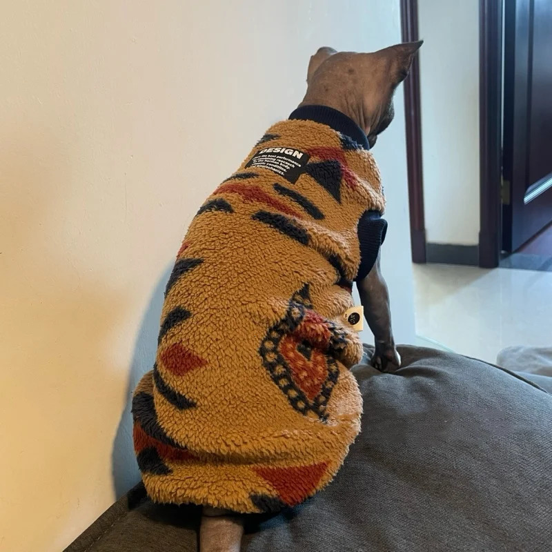 Cat Sweater Kittens Warm Fleece Short Sleeves Brown Sweatshirt Short-legged Cat Clothes Green Coat for Devon Rex Cat Supplies 250106