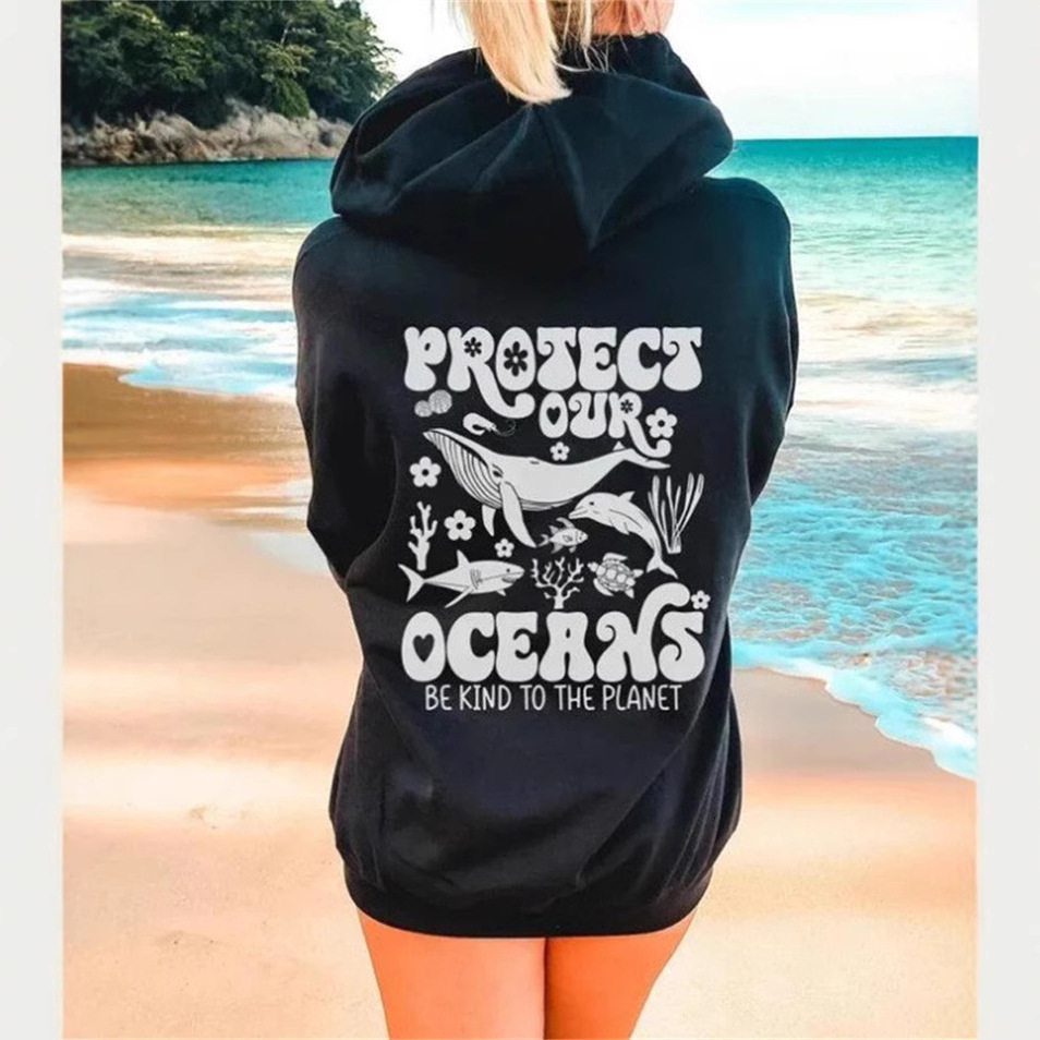 New Model With Free Shipping Ocean Series Men's Women's Hoodies Fashionable Autumn And Winter Letter Print Versatile Casual Hoodie