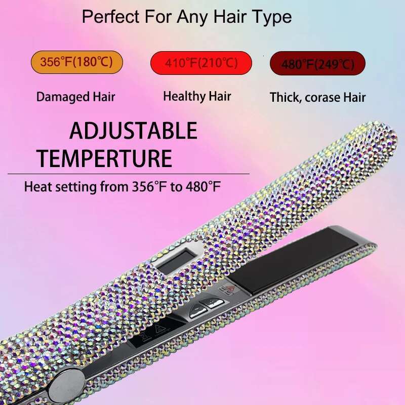 Hair Straightener Flat Iron with Rhis LCD Dispaly Titanium chapinha extreme 480F profissional planchas para el cabello