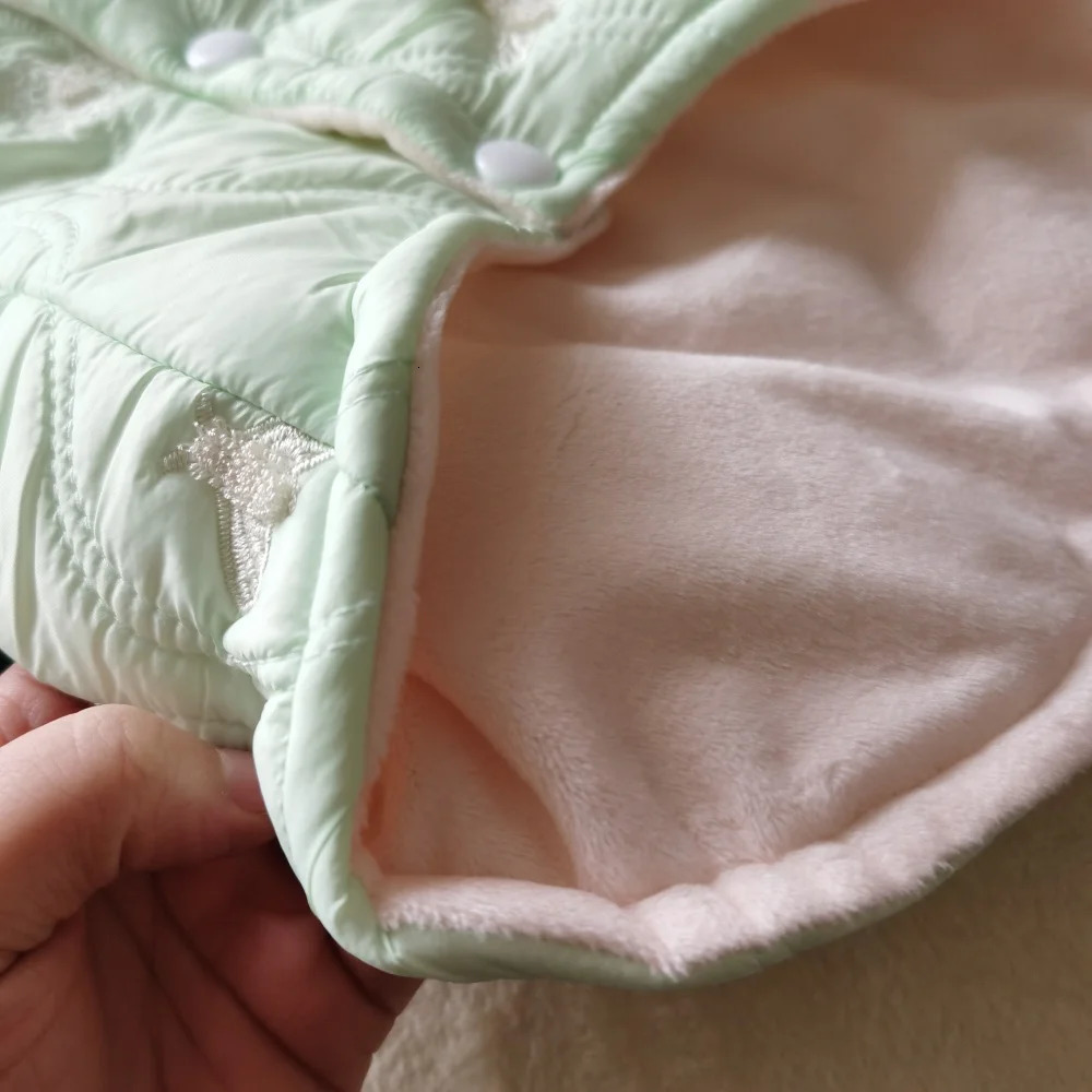 Winter Thick Fleece Windproof Jacket for Sphynx Cat Warm Cute Green High-Neck Button Coat for Kittens Loungewear For Devon Rex 250106