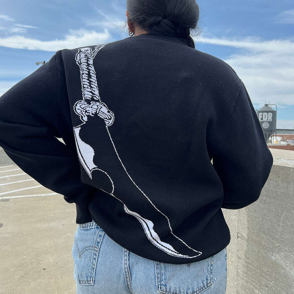 Knitwear Anime Jacquard Pattern Round Neck Long Sleeve High Street Loose Harajuku Sweater