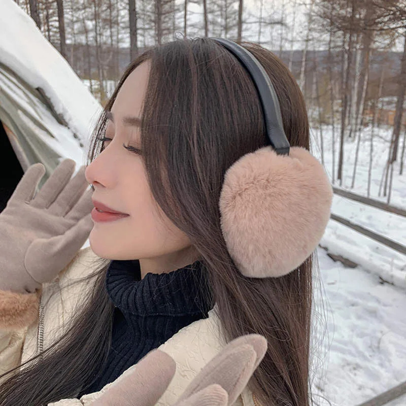 women Quality Real Fur Ear-cap Winter Warm Natural Rex Rabbit Fur Earmuff Lady Fashion Fluffy Genuine Rex Rabbit Fur Earlap 250106