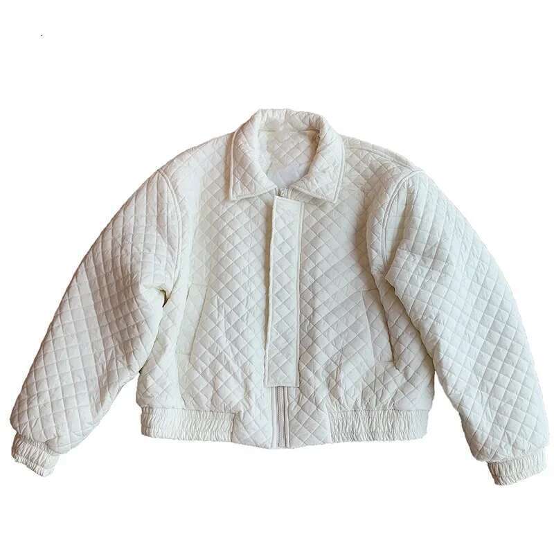 Winter Men's Trend Thickened Padded Jackets Lapel Loose Short Argyle Coat Bomber Jacket Youth Streetwear Chaquetas Hombre