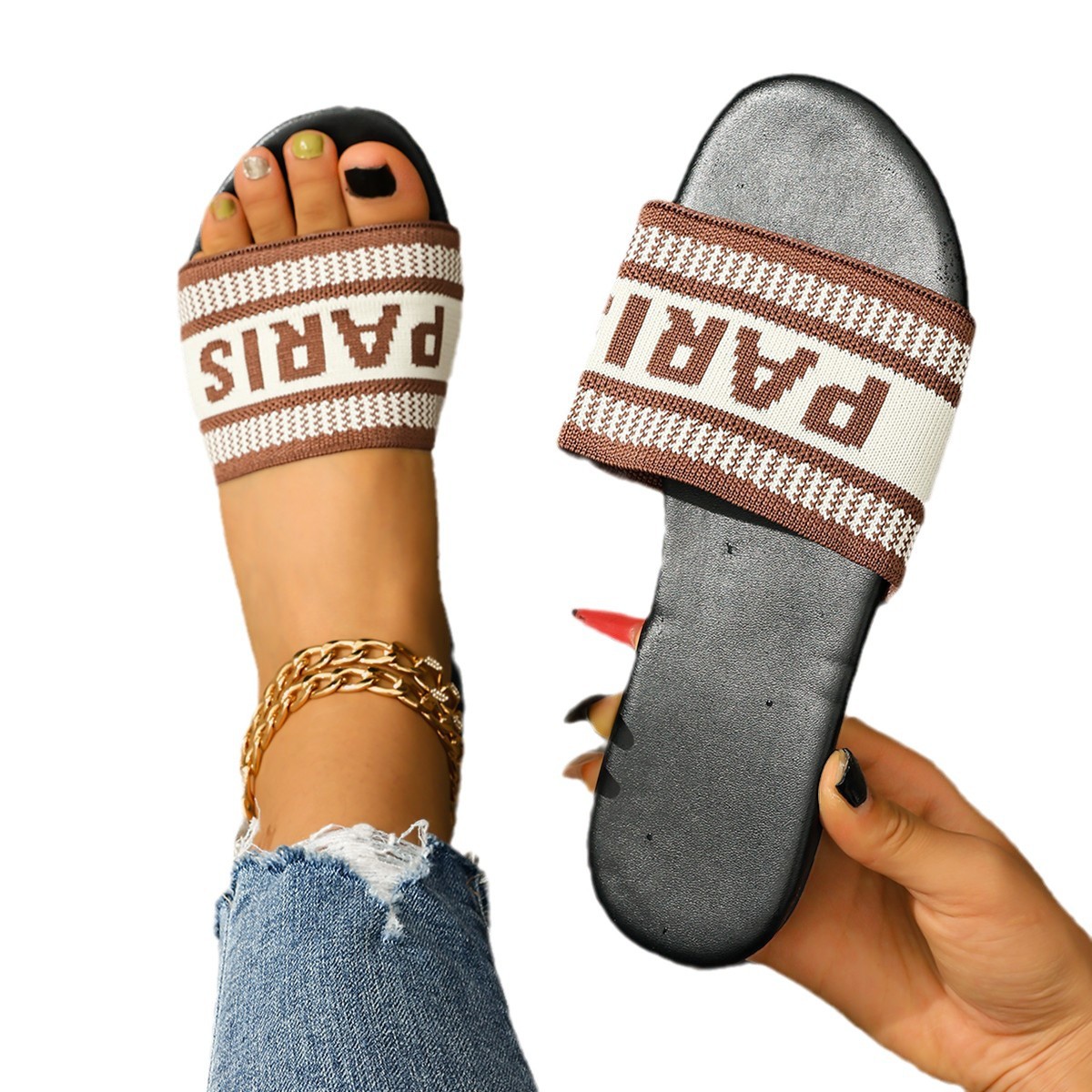 2025 designer slippers designer flat sandals for womens lightweight beach fashion shoes size 36-43 Candy Color Classic Footwear