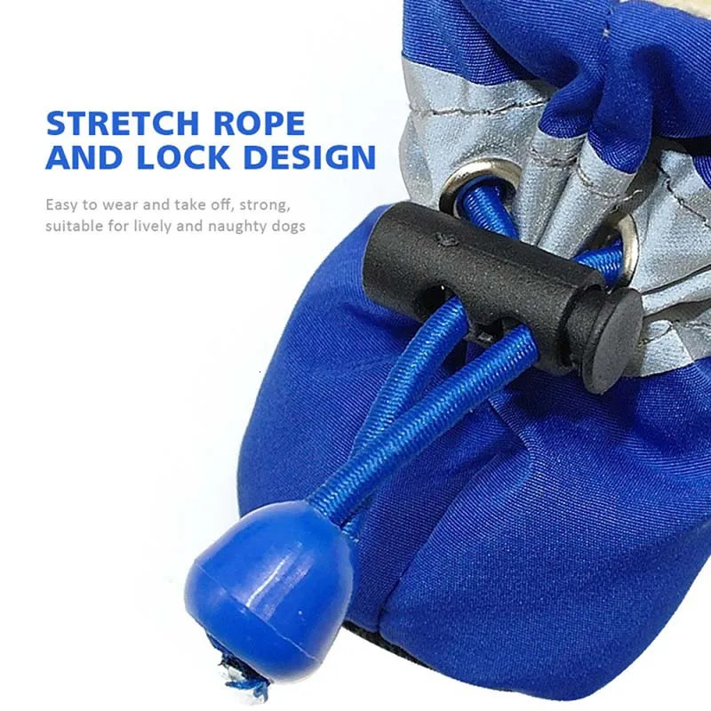 4pcs Antiskid Puppy Shoes Pet Protection Soft-soled Pet Shoes Winter Waterproof Prewalkers Soft Supplies Pet Paw Care Supplies 250106