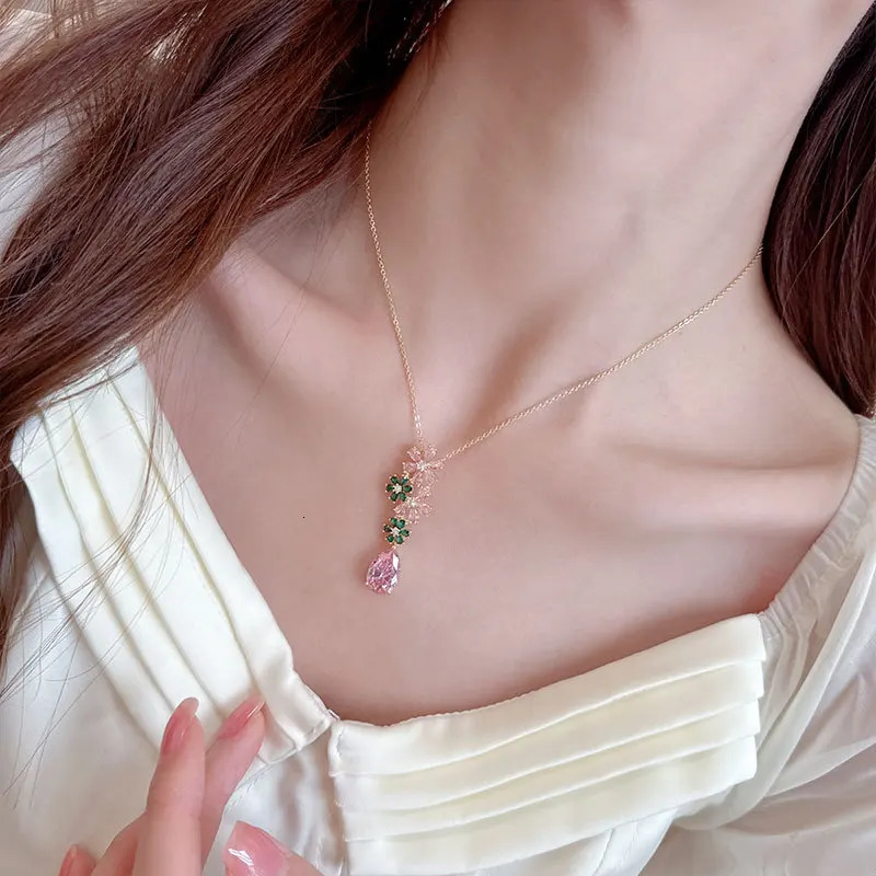 Fashion Crystal Flower Gem Stone Clavicle Necklace Earrings Jewelry Set Choker Women Wedding Bridal Jewelry Accessories Gifts 250102