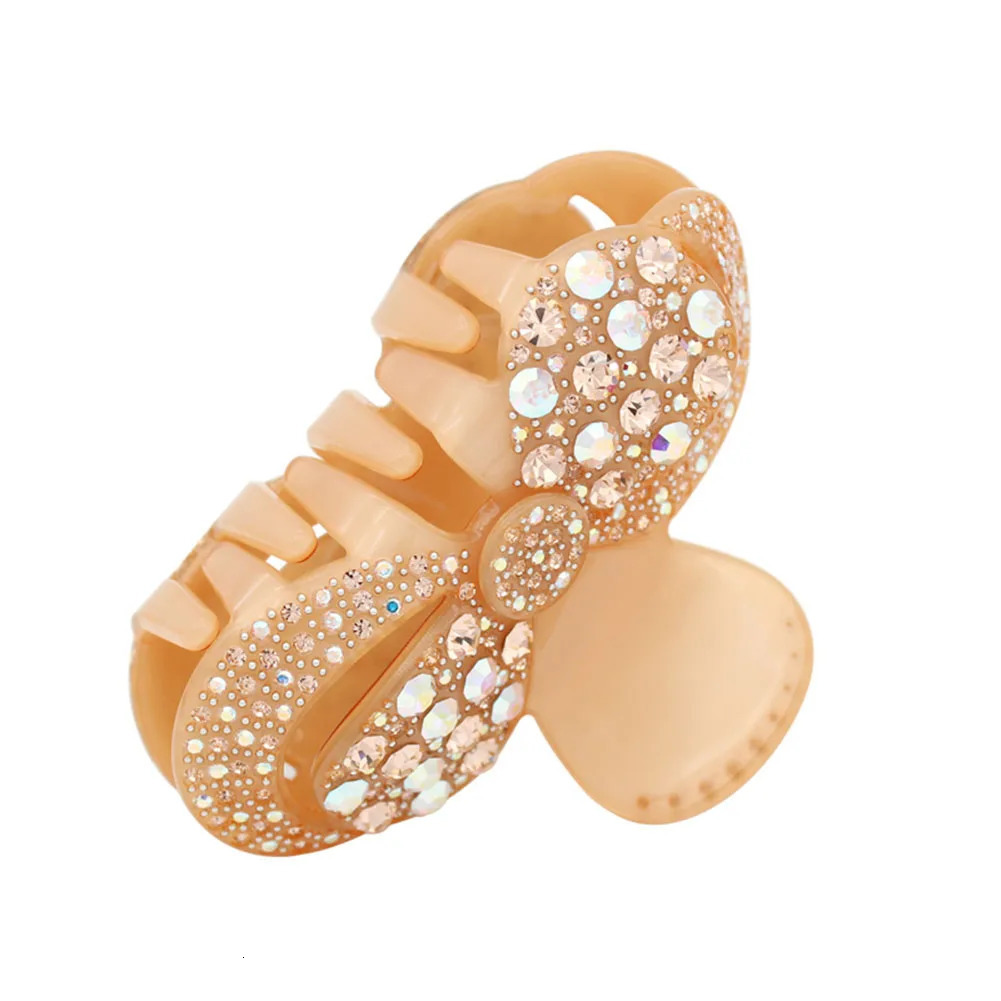Spark Rhinestones Hair Claw Clip for Women Girls Big Handmade Hair Jewelry Ornament Accessory - Ponytail Holder Bridal 250106