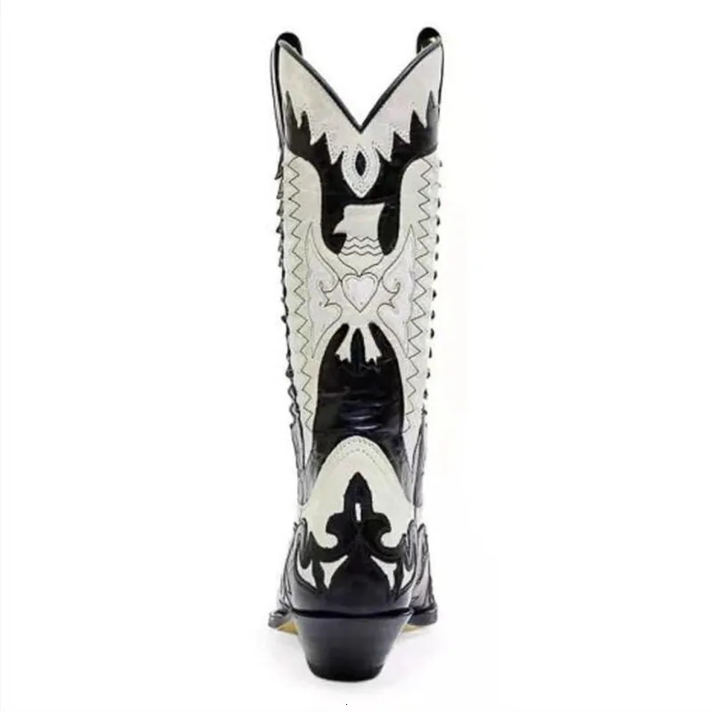 mens style mens boots fashion leather cowboy boots mid-heel motorcycle boots casual high-quality mens boots 38-48 250106