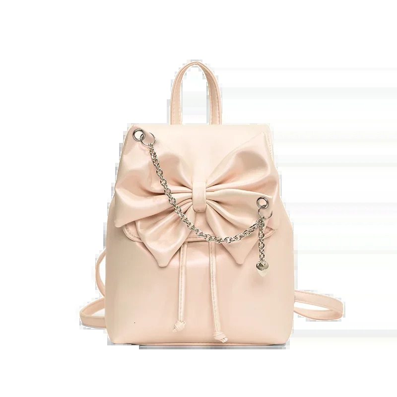 Selling High-quality Solid Color Stitching Casual PU Womens Backpack Versatile Large Capacity Handbag Bow Buckle 250102
