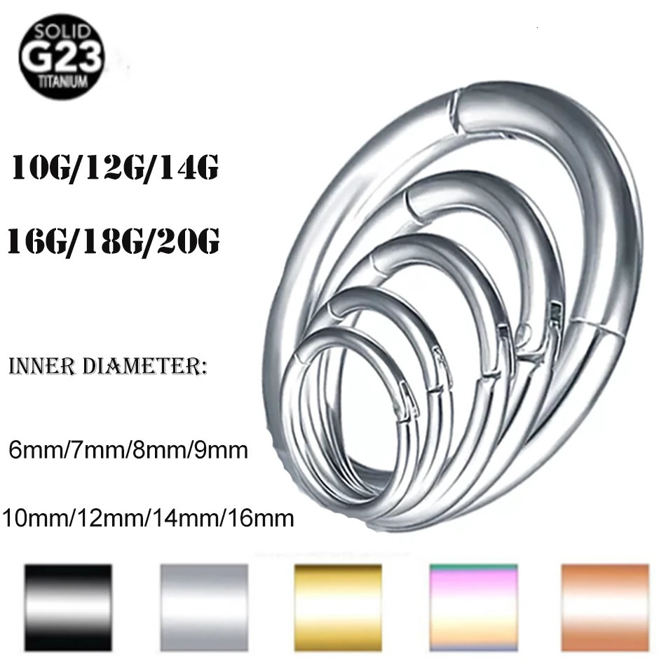 10Pcs Segment Hinged Ring Septum Nose Clicker Piercing Septo 14G 16G 18G 20G 12G Helix Earrings Nariz Pircing Jewelry 250103