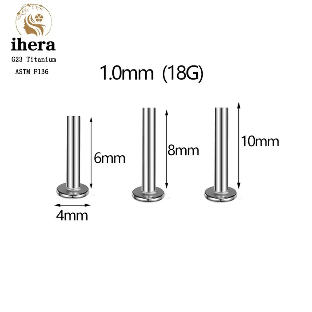 10PCS 20/18/16G G23 Gold Color Labret Lip Stud Nose Ring Ear Tragus Helix Cartilage Piercing Earrings Body Jewelry 250103