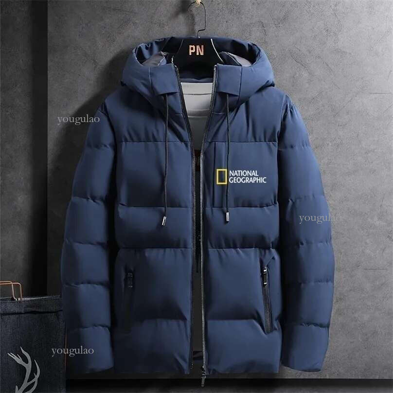 National Geographic Clothing Winter Jacket Men Plus Size 4XL Cotton Padded Warm Parka Coat Casual Male Windbreaker 220301