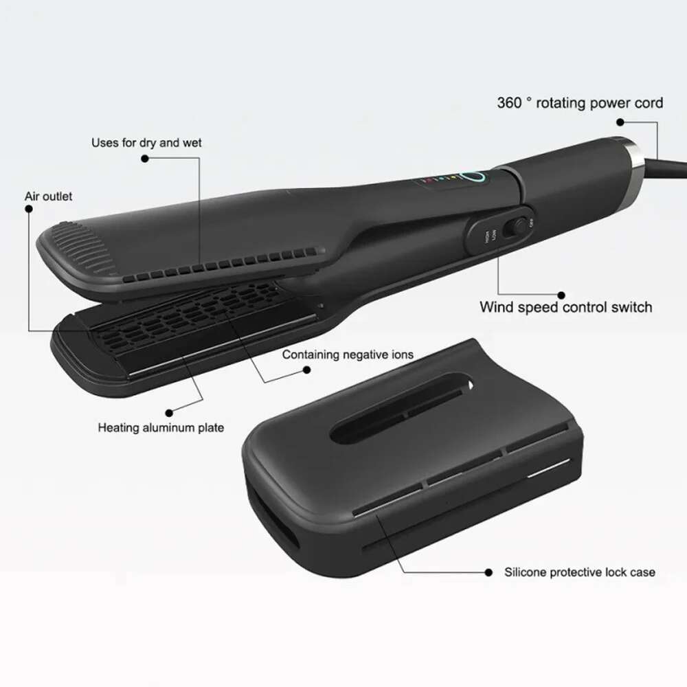 Professional Straightener With Hot Air Ionic Flat Iron 230°C Ceramic Coating Plate Hair Styler