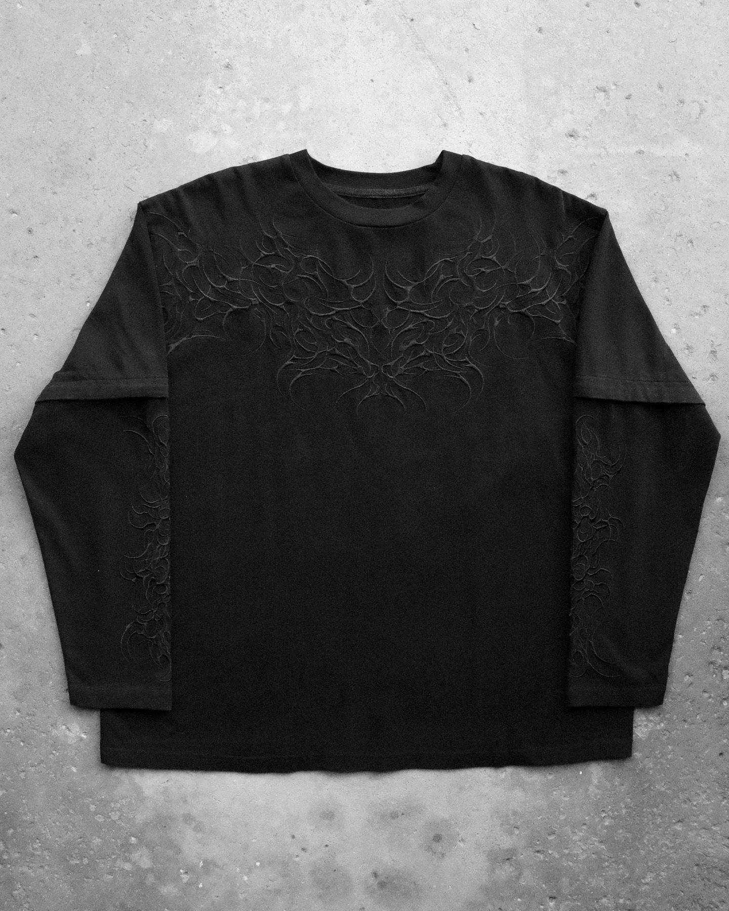 Onlycurse Fashion Long Sleeves T Shirt Y2K Hip Hop Embroidery Loose Sweatshirt Men Women Pure Cotton Round Neck Tops 250103wtt