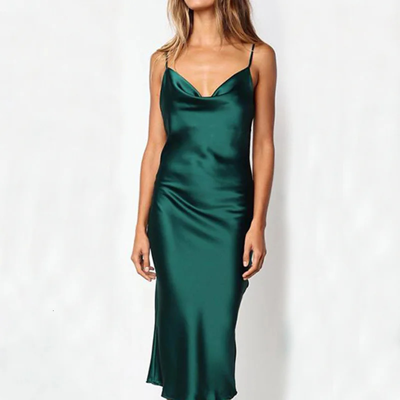 Party Club Satin Sexy Dres Summer 2023Elegant Midi Floral Dress Woman Solid Evening Sling Backless Dresses Vestido 21796 250103
