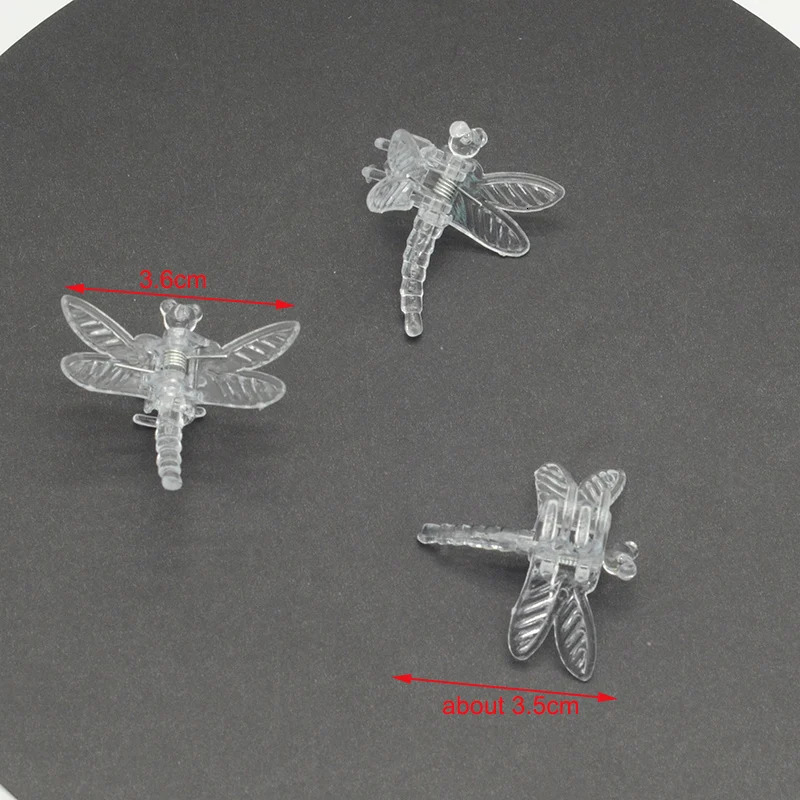 50pcs 3.5cm Mini Clear Dragonfly Hair Claws Hairpins Colorful Odonate Plastic Clips Decorated Ponytails Jaws Hairgrips for Girl 250106