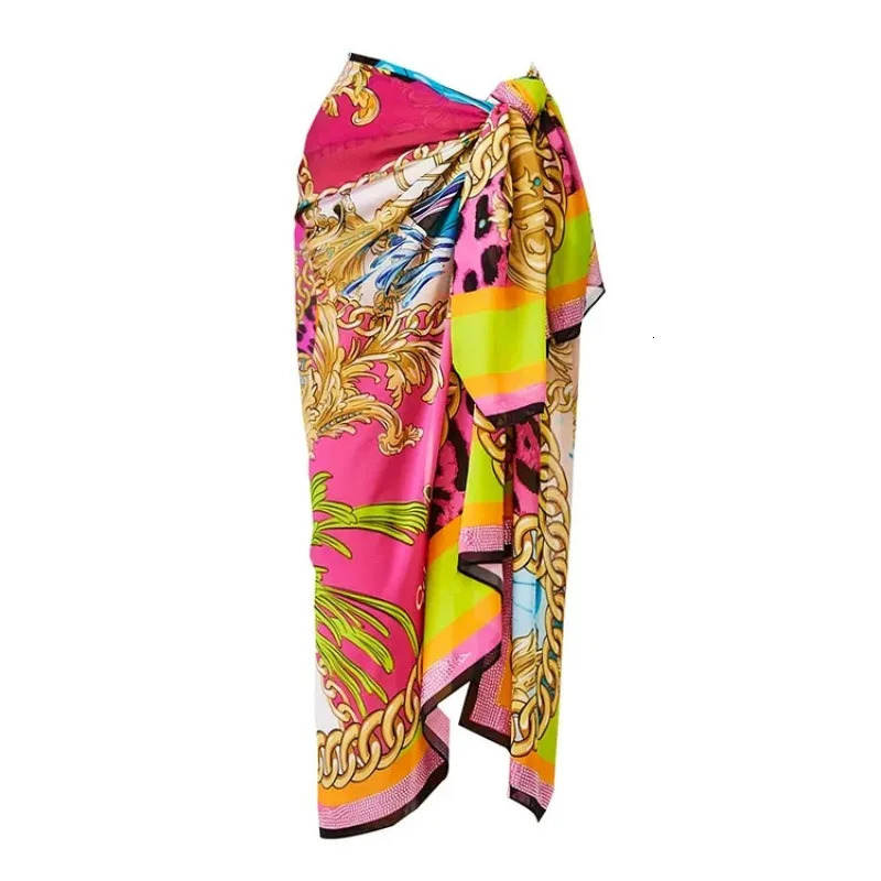 Round Neck Shell Printed Swimsuit Sarong Clearance Wholesale 1 Pc 250106