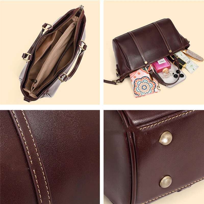 Hifashion 100% Genuine Leather Small Shoulder Crossbody Bags For Women 2024 Trend Designer Trapeze Purses Tote Ladies Handbags