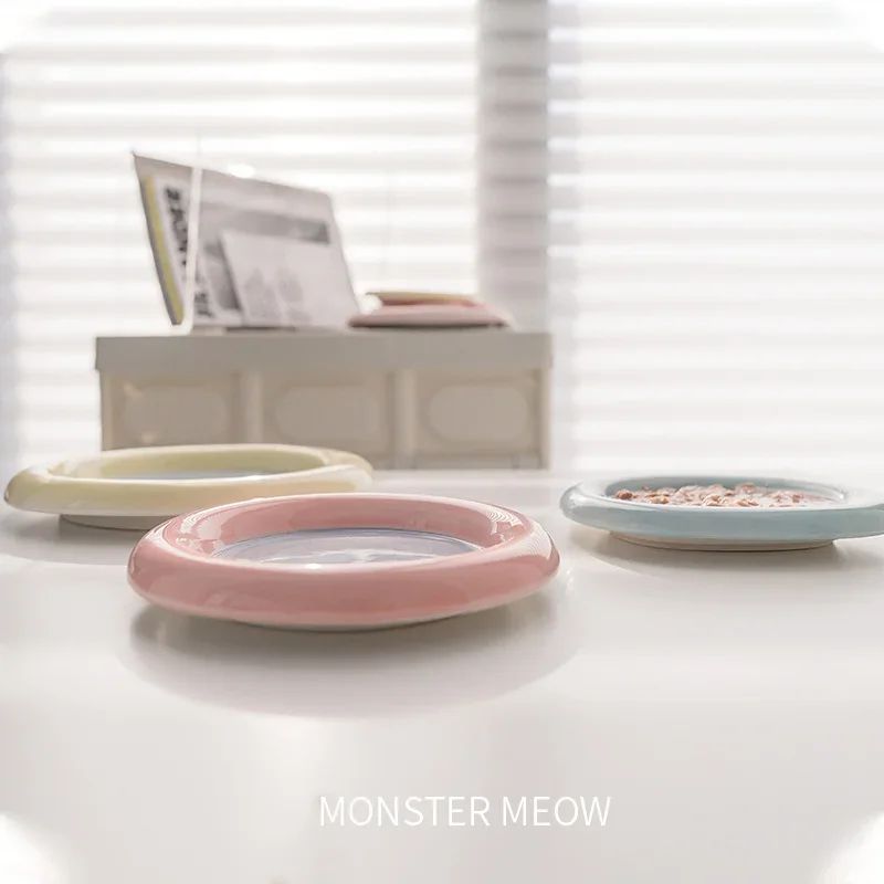 135964 Cute Cartoon Drinking Water Feeding Bowl Ceramics Food Utensils Cat Dog Pet Supplies Accessories