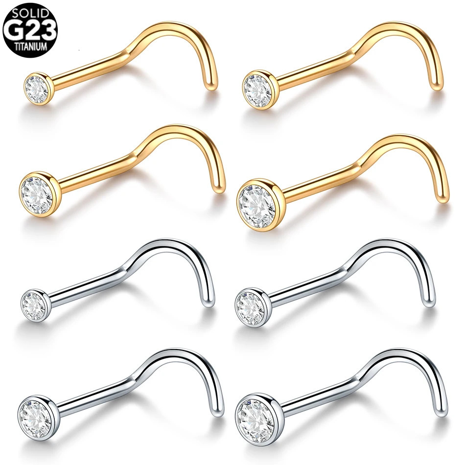 20Pcs/50Pcs Nose Ring Set Nostril Earring Nariz Piercing Women Nose Stud Piercing CZ 1.5/2/2.5/3mm Top Body Jewelry 250103